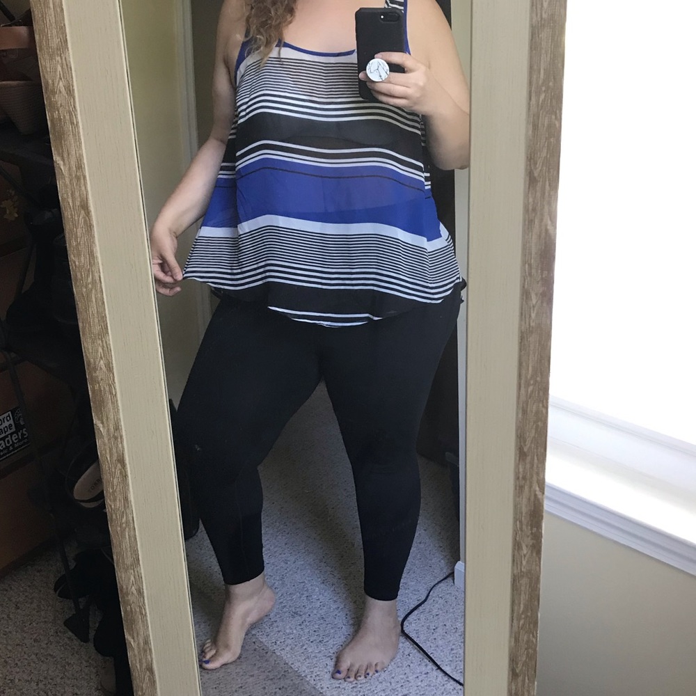 Torrid Size 2 striped open back tank